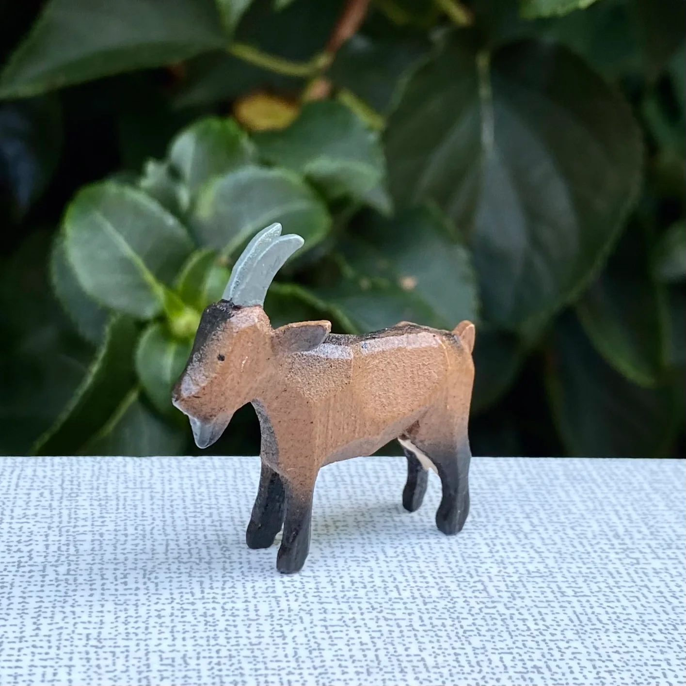 Miniature Wooden Goat - Image 2