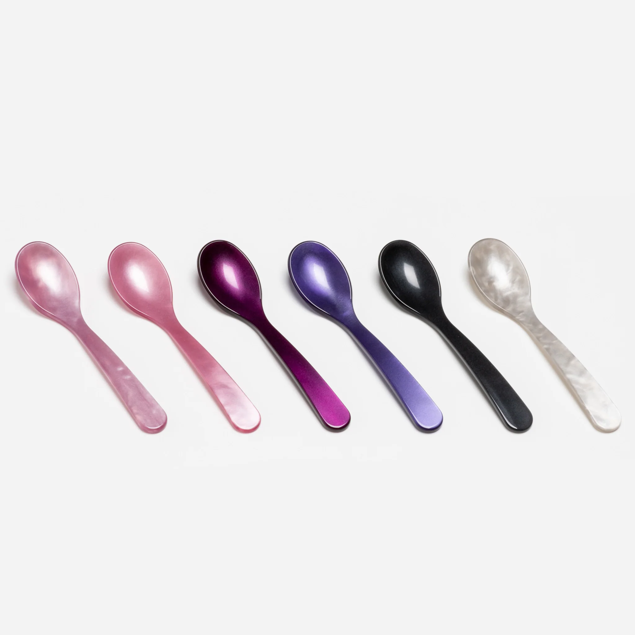 Set of Six Egg Spoons (purple)